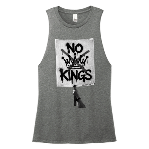 District Women's Perfect Tri Muscle Tank -- Heathered Charcoal