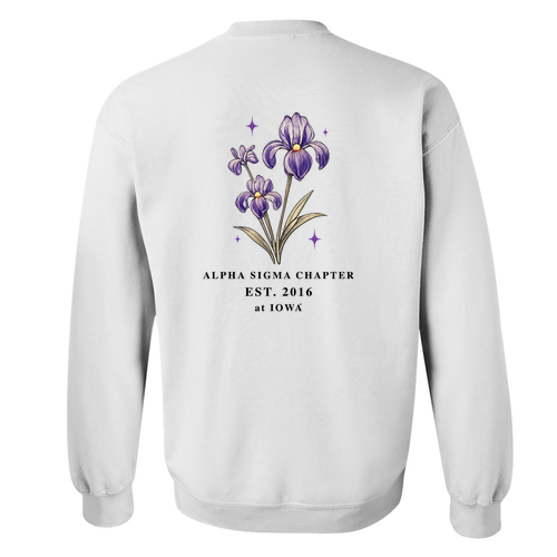 Floral Design Gildan Heavy Blend Crew Neck Sweatshirt -- White