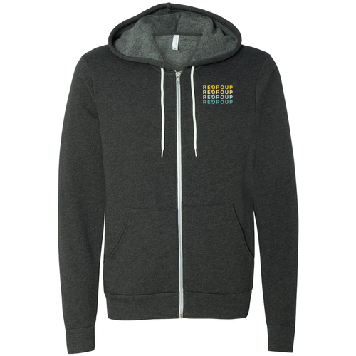 Mens/Unisex Bella Canvas Full-Zip Hooded Sweatshirt -- Dark Grey Heather