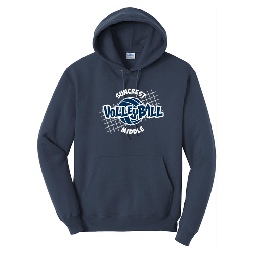 Port and Company Core Fleece Pullover Hooded Sweatshirt -- Navy