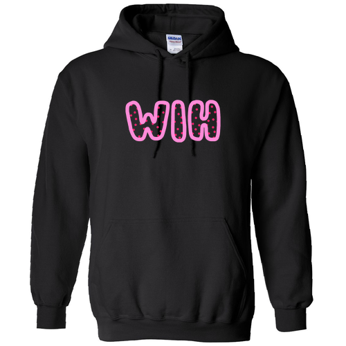 Pink WIH Gildan Heavy Blend Hooded Sweatshirt -- Black