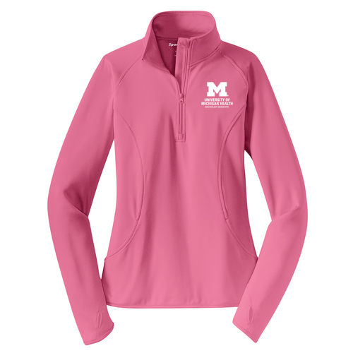 Ladies Sport Wick Stretch Half Zip Pullover -- Dusty Rose
