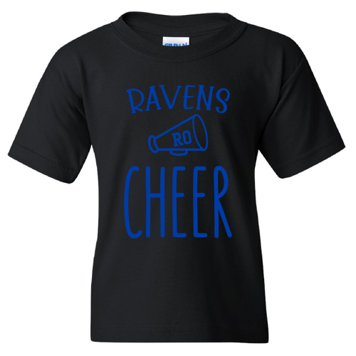 Gildan Heavy Cotton Basic Youth T-Shirt -- Black Blue ravens logo