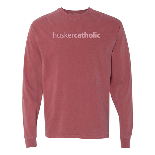 Comfort Colors Unisex Garment-Dyed Heavyweight Long Sleeve T-Shirt -- Brick