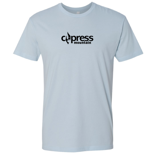 Cypress Mountain Logo 1 Black Ink -- Short Sleeve Light Blue