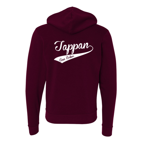 Mens/Unisex Bella Canvas Soft Full-Zip Hooded Sweatshirt -- Maroon