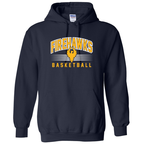 Fire Hawks Basketball (Adult Hoodie) -- Navy
