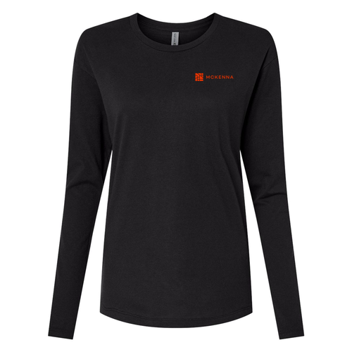 Next Level Women's Cotton Relaxed Long Sleeve T-Shirt -- Black