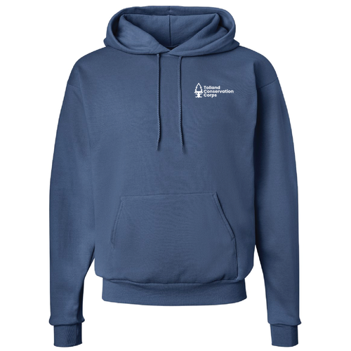 Hanes 7.8 Oz., 50/50 Comfort Blend Fleece Pullover Hood Adult -- Denim