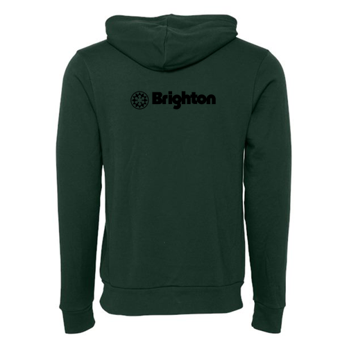 Brighton Logo 2 Black Ink -- Pullover Hooded Sweatshirt Forest