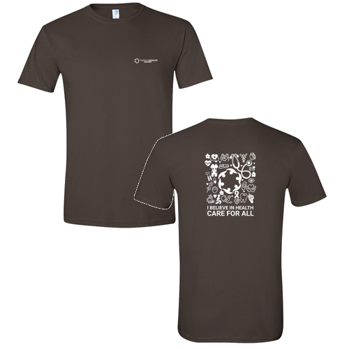 Health Care For All Screen Printed Softstyle Tee Dark Chocolate