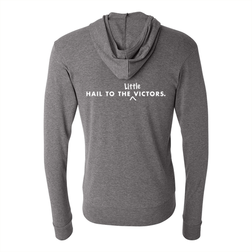 Mens/Unisex Bella Canvas Soft Fitted Triblend Lightweight Hooded Full Zip T-Shirt -- Grey TriBlend