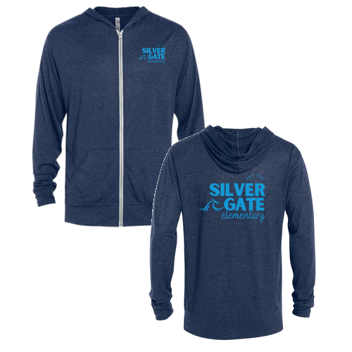 Delta Platinum Adult Tri-Blend Full Zip Hoodie -- Navy Heather