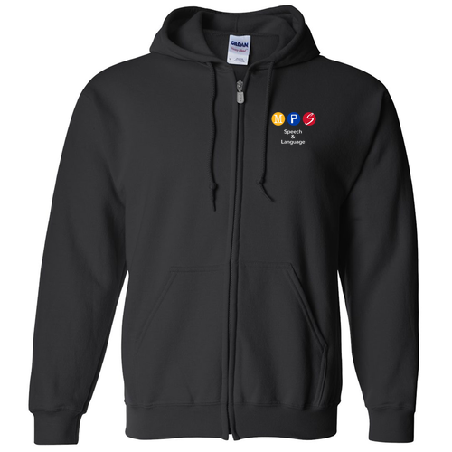 Gildan Full Zip Hooded Sweatshirt -- Black