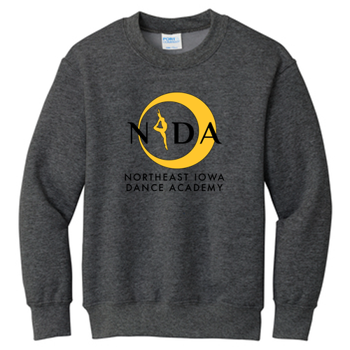Port and Company Youth Crewneck Sweatshirt -- Dark Heather Grey