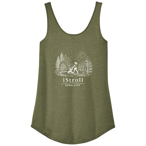 District Women’s Perfect Tri Relaxed Tank -- Military Green Frost