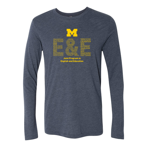 Mens/Unisex Next Level Soft Fitted Triblend Long Sleeve Crew -- Vintage Navy