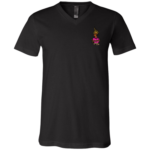 Bella Canvas Unisex Short Sleeve V-Neck Jersey Tee -- Black