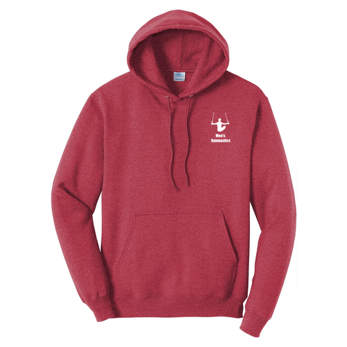 Port and Company Core Fleece Pullover Hooded Sweatshirt -- Heather Red