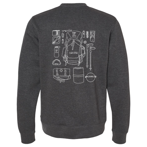 J. America BTB Fleece Crew -- Charcoal Heather