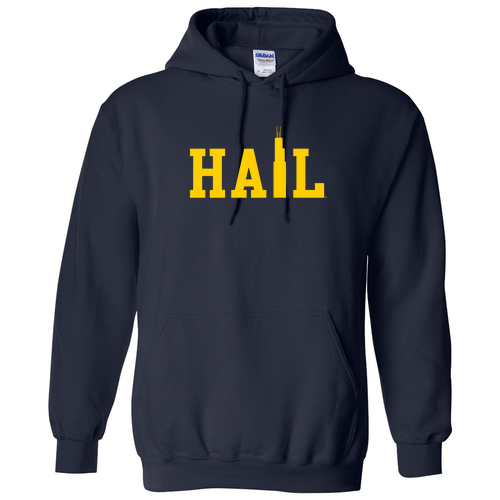 Mens/Unisex Gildan Heavy Blend Hooded Sweatshirt -- Navy, Willis Tower