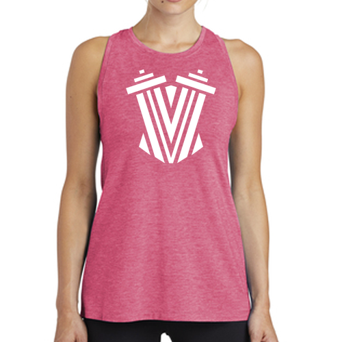 Victress Tri-Blend Wicking Tank -- Pink Raspberry Heather