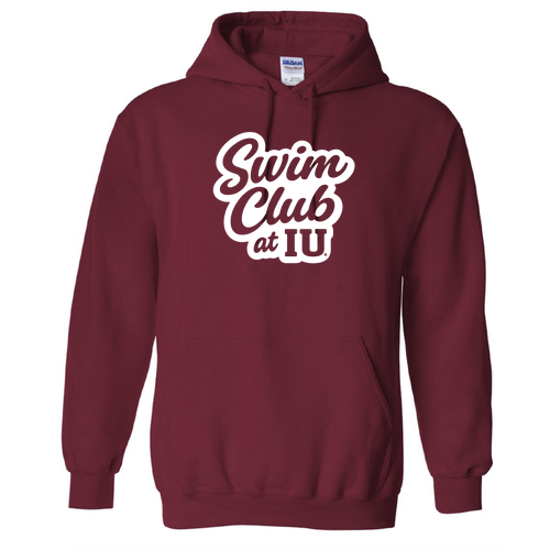 Swim Club at IU (design 2) Hooded Sweatshirt -- Cardinal Red