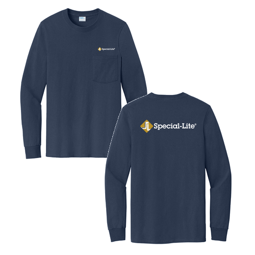 Port and Company Tall Long Sleeve 50/50 Cotton Poly T Shirt -- Navy