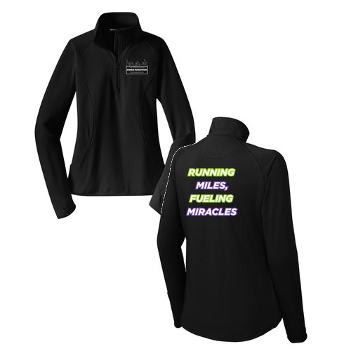 Runner Sport Tek Ladies Sport Wick Stretch Half Zip Pullover -- Black