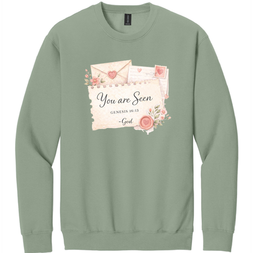 You Are Seen Crew Sweatshirt -- Sage