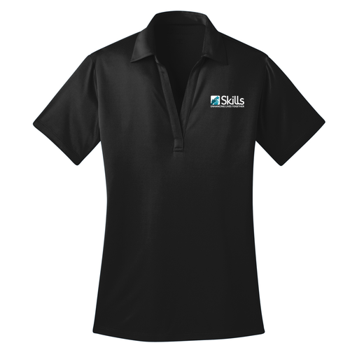 Port Authority Ladies Silk Touch Performance Polo -- Black
