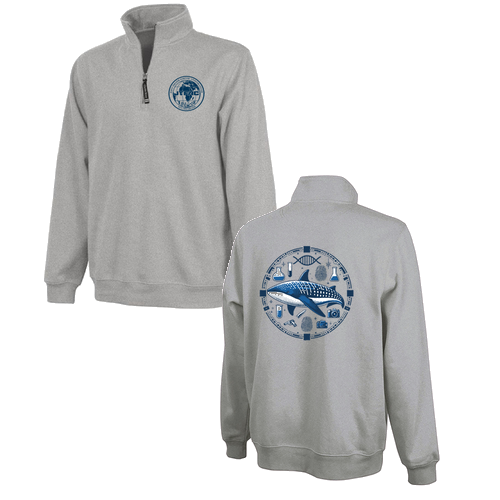 Charles River Crosswind Quarter Zip Sweatshirt -- Oxford Heather -- Whale
