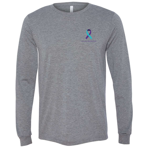 Mens/Unisex Suicide Prevention Bella Canvas Triblend Long Sleeve Tee -- Grey