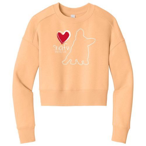 District Women's Perfect Weight Fleece Cropped Crew -- Apricot