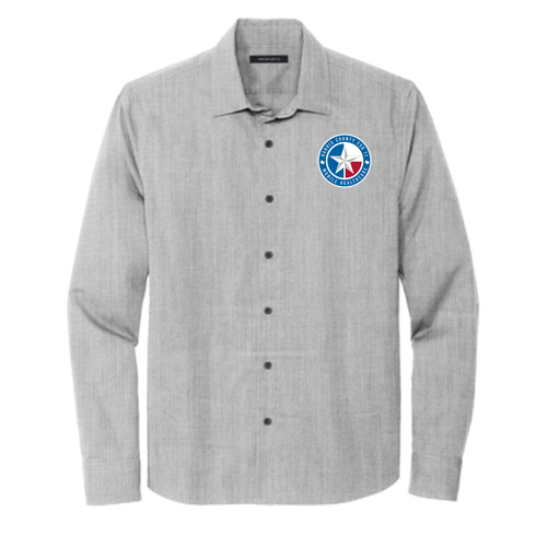 Mercer+Mettle Long Sleeve Stretch Woven Shirt -- Gusty Grey End On End