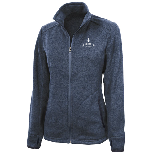 Charles River Womens Heathered Fleece Jacket -- Navy Heather