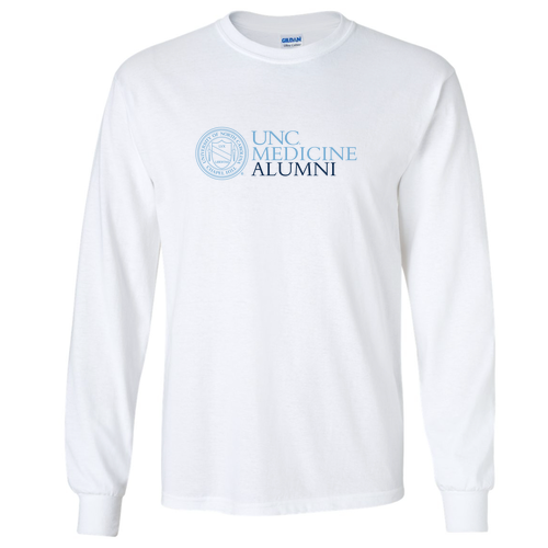 Gildan Ultra Cotton Longsleeve Basic T-Shirt -- White -- Alumni