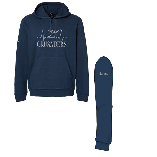 Fencing Heartbeat Adidas Fleece Hooded Sweatshirt -- Collegiate Navy