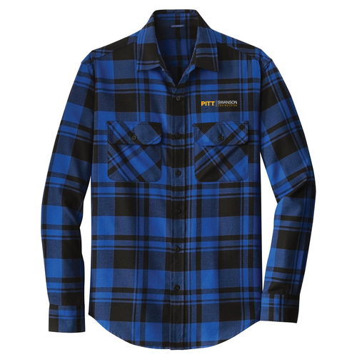 Port Authority Plaid Flannel Shirt -- Royal / Black