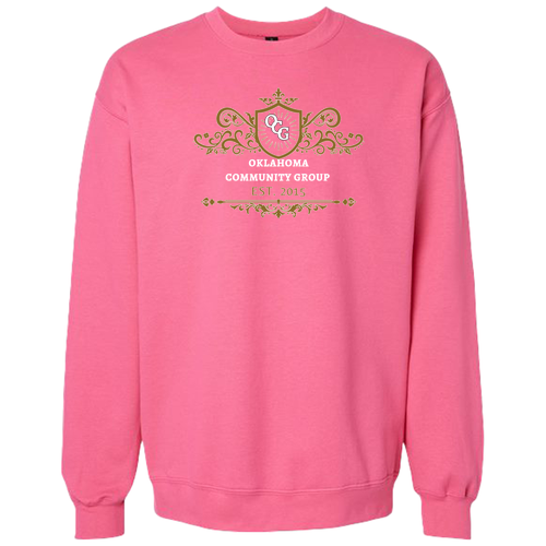 Gildan Adult Softstyle Fleece Crew Sweatshirt -- Pink Lemonade