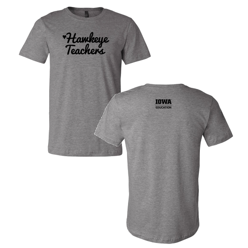 Hawkeye Teachers Bella Canvas Unisex Heather CVC T-Shirt -- Deep Heather