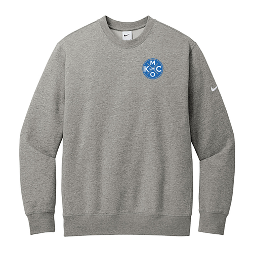 KCMO Nike Club Fleece Sleeve Swoosh Crew -- Dark Grey Heather