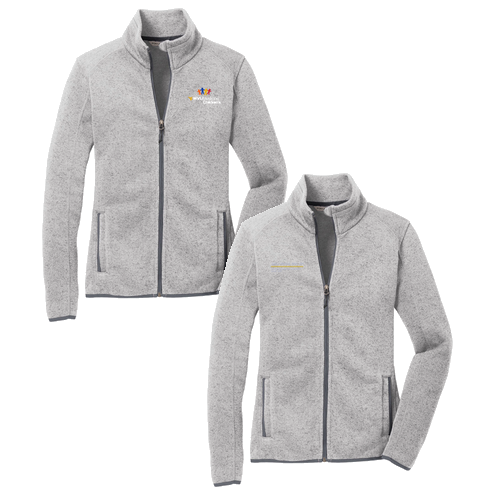 Port Authority Ladies Sweater Fleece Jacket -- Grey Heather