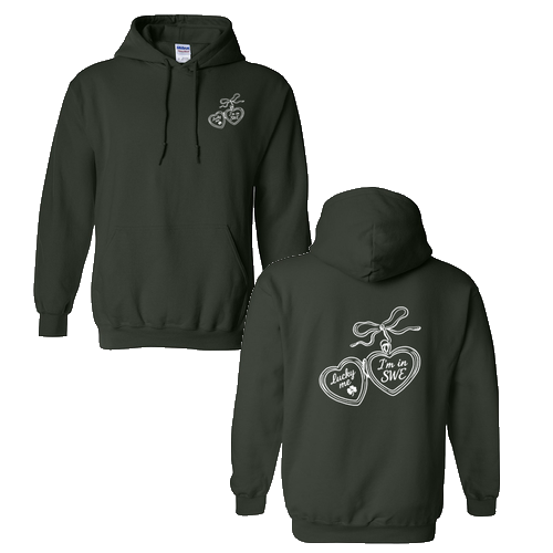 Gildan Heavy Blend Hooded Sweatshirt -- Forest Green Locket Design
