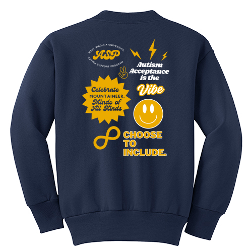 YOUTH Port and Company Crewneck Sweatshirt -- Navy