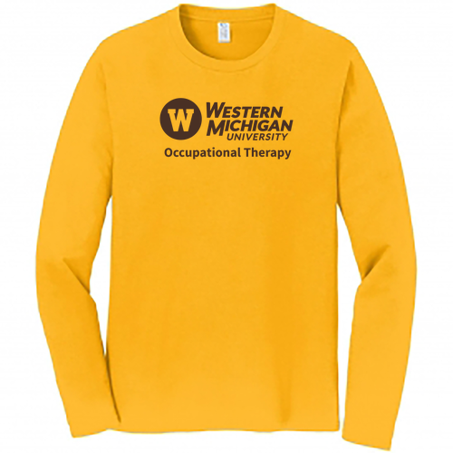 WMU OT Port & Company Long Sleeve Fan Favorite Tee -- Bright Gold