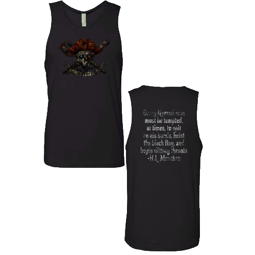 Next Level Apparel Cotton Muscle Tank --- Black Mutiny Front and back