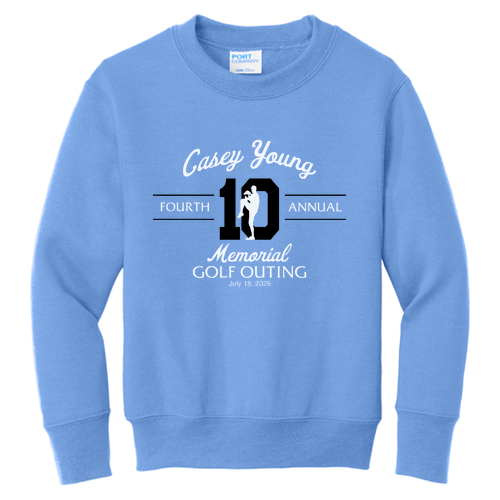 Youth Port & Co Core Fleece Crewneck Sweatshirt -- Carolina Blue
