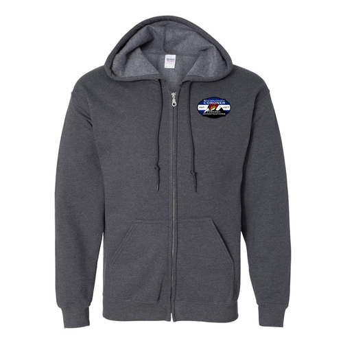 Gildan Full Zip Hooded Sweatshirt -- Dark Heather
