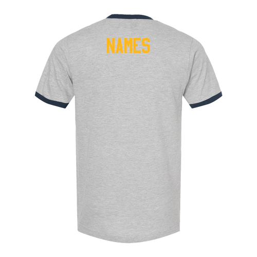 Tultex Unisex Fine Jersey Ringer T-Shirt -- Heather Grey / Navy